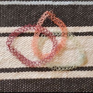 Set of 3 Tattoo Chokers pretty colors not found often